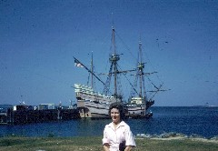 S0710 Alice Bennett near sailing ship near shore Plymouth
